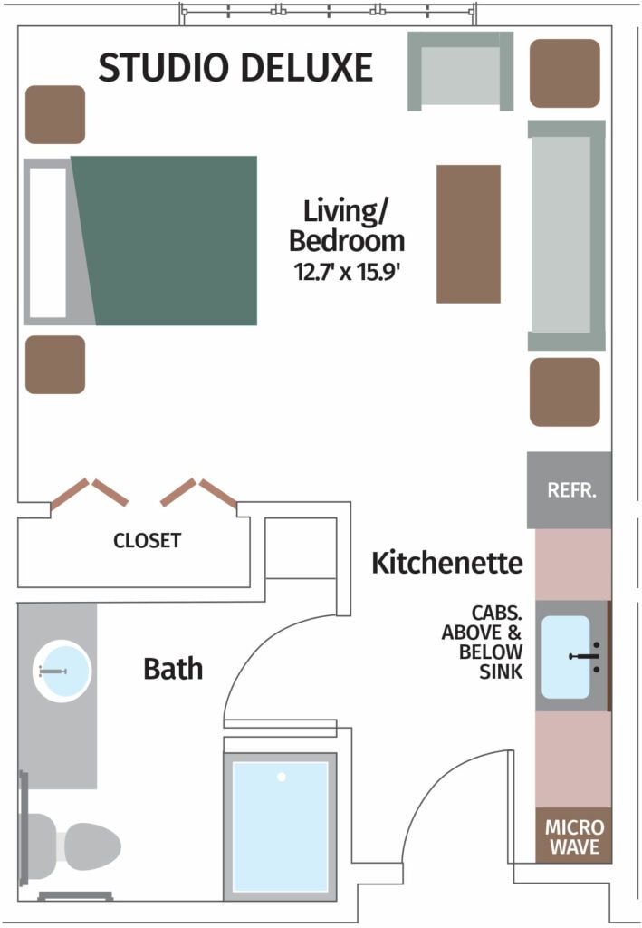 Village Apartment Floorplan Studio Deluxe